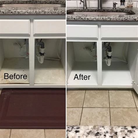 Furniture repair under kitchen sink