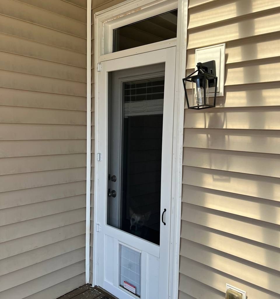 A screen door installation we recently did