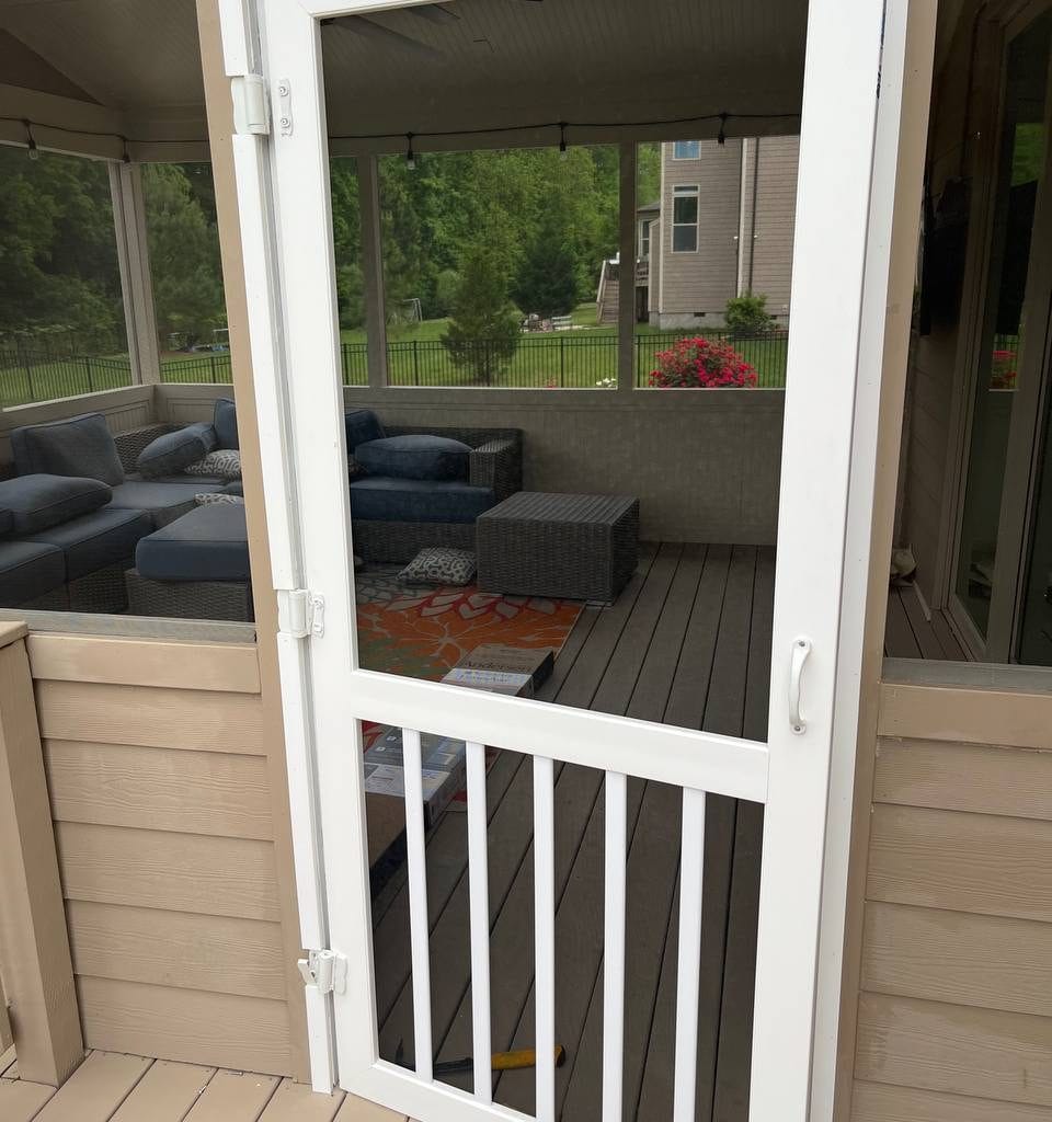 A screen door installation we recently did
