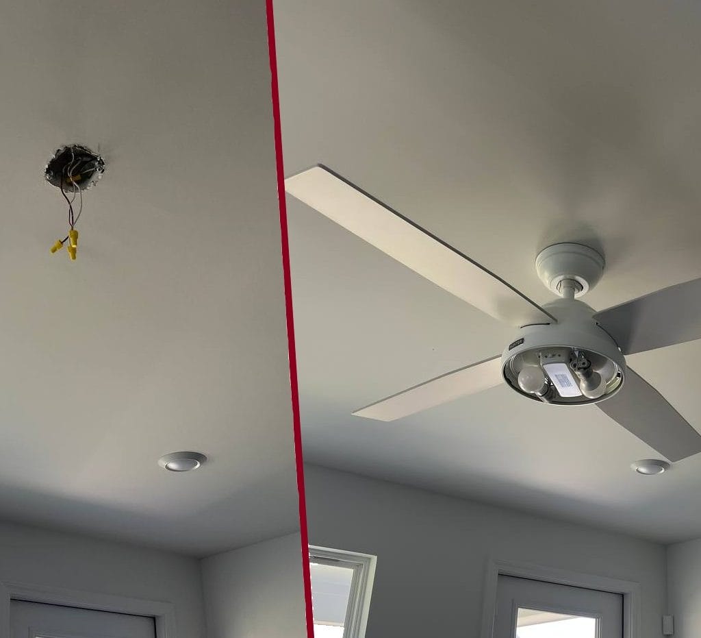 Ceiling fan installation example