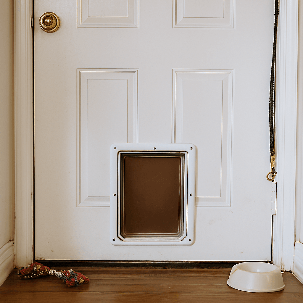 Dog door installation in Charlotte garage—Busy Beaver Handyman Services