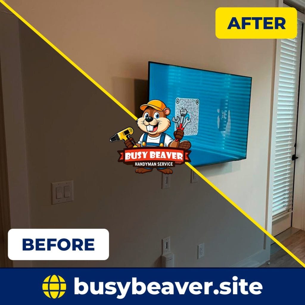 Professional TV Mounting in Charlotte NC by Busy Beaver Handyman Services