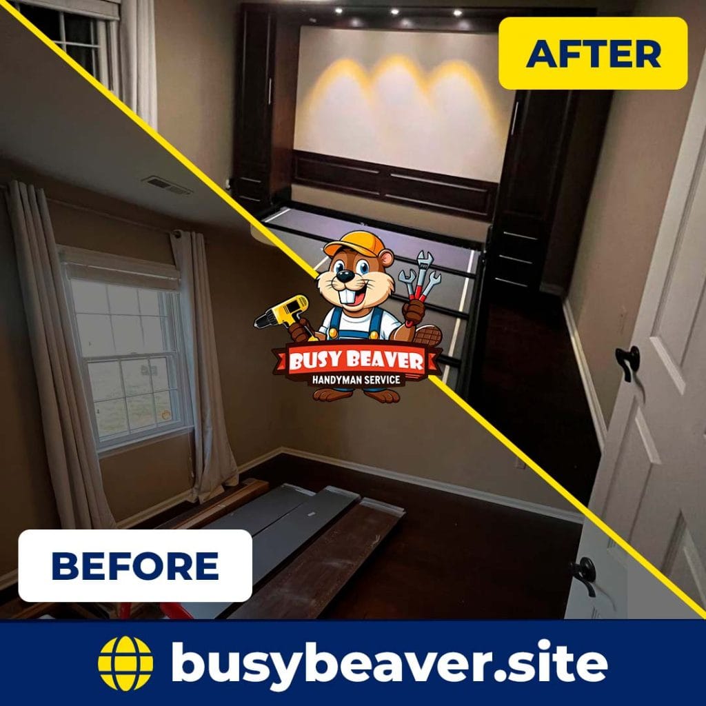 Professional ceiling fan installation in a Charlotte NC home by Busy Beaver Handyman Services.