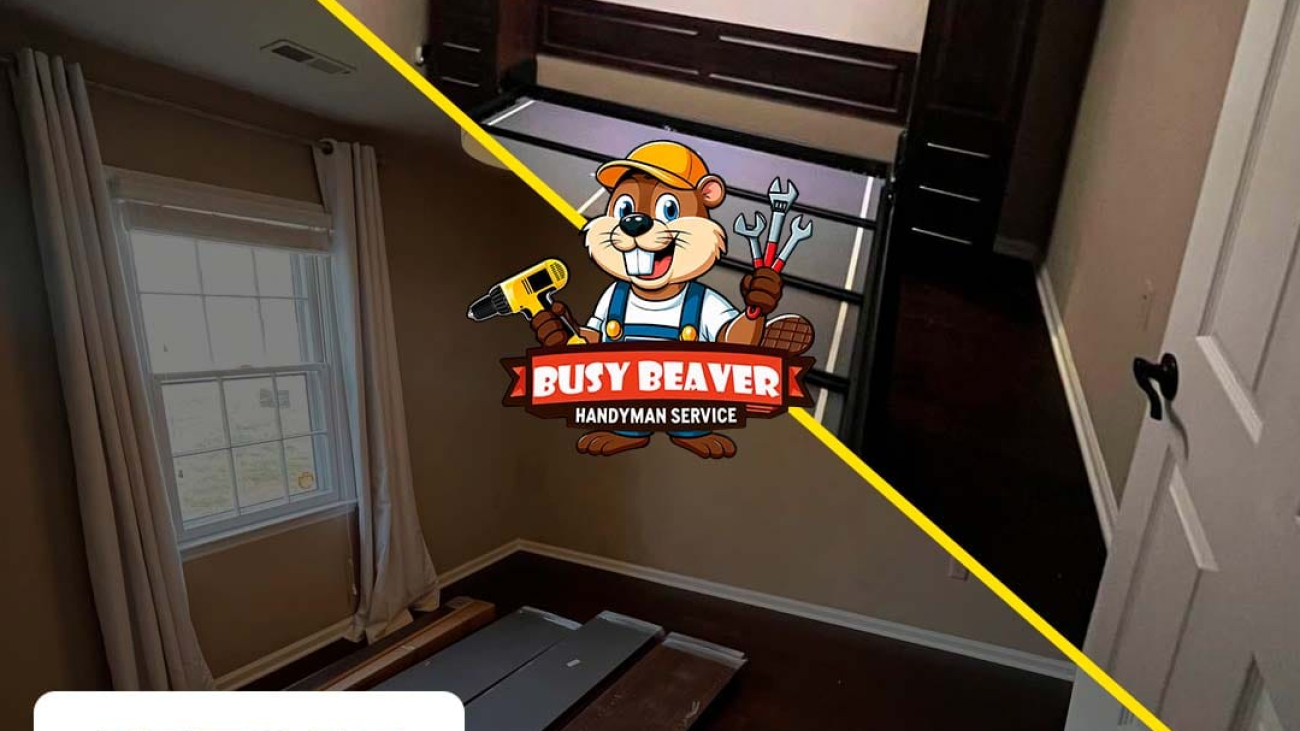Professional ceiling fan installation in a Charlotte NC home by Busy Beaver Handyman Services.
