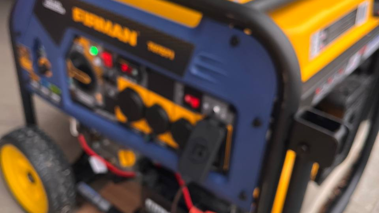 Side view of a portable generator repair